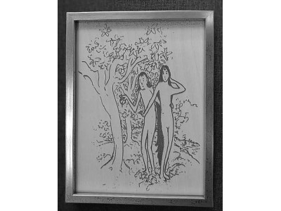 Adam und Eva als Lasergravur - Sperrholz 1029