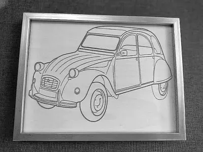 2CV oder auch ENTE genannt als Lasergravur - Sperrholz 1039