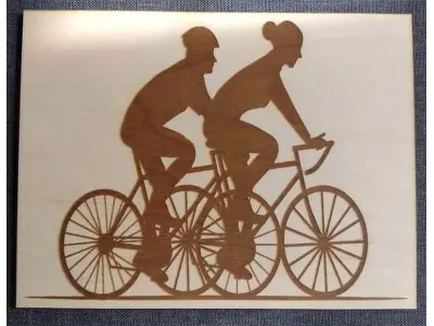 Paar beim Fahrradfahren - Sperrholz 1046