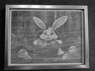 Osterhase bewacht seinen Eierkorb 1058