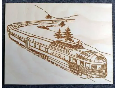 Zug mit Panorama Abteil - Sperrholz 1071