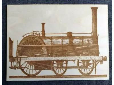 Historische Dampflok - Sperrholz 1073