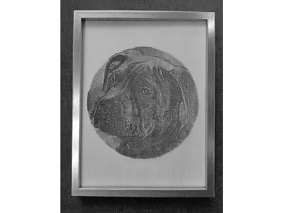 dekorativer Hundekopf als Lasergravur - Sperrholz 1133