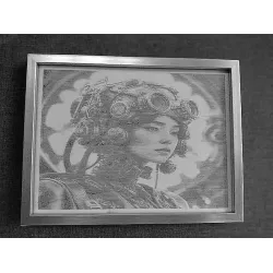 Steampunk Schönheit Lasergravur - Sperrholz 1156
