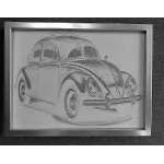 das deutsche Kultauto als Lasergravur - Sperrholz 1176