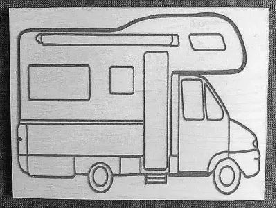 Wohnmobil  als Lasergravur - Sperrholz 1294
