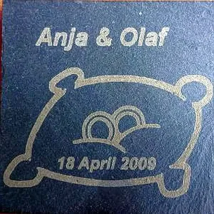 Hochzeit giveaway Untersetzer 10 x 10 cm  Lasergravur - Schiefer 2052 ab 5.99 €