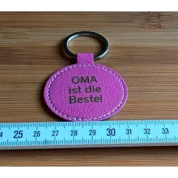 Schlüsselanhänger personalisiert Kunstleder rund ab 6 €