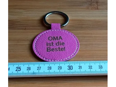 Schlüsselanhänger personalisiert Kunstleder rund ab 6 €