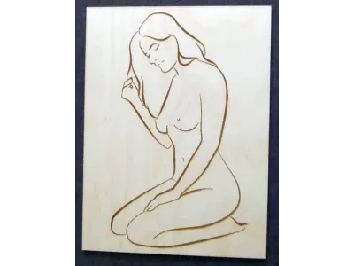 nachdenkliche Frau - Sperrholz 2005